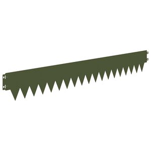 vidaXL Krawężnik do trawnika 10 pcs 103 x 15 cm metal Oliwkowy zielony