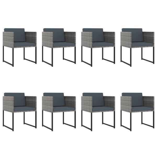 vidaXL 13-cz. zestaw mebli ogrodowych z poduszkami, rattan PE, szary