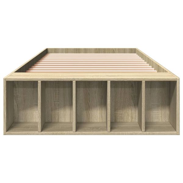 vidaXL Rama ł&oacute;żka, dąb sonoma, 100x200 cm, materiał drewnopochodny