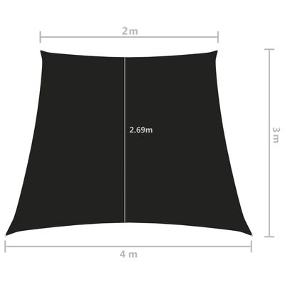vidaXL Żagiel ogrodowy, tkanina Oxford, trapezowy, 2/4x3 m, czarny
