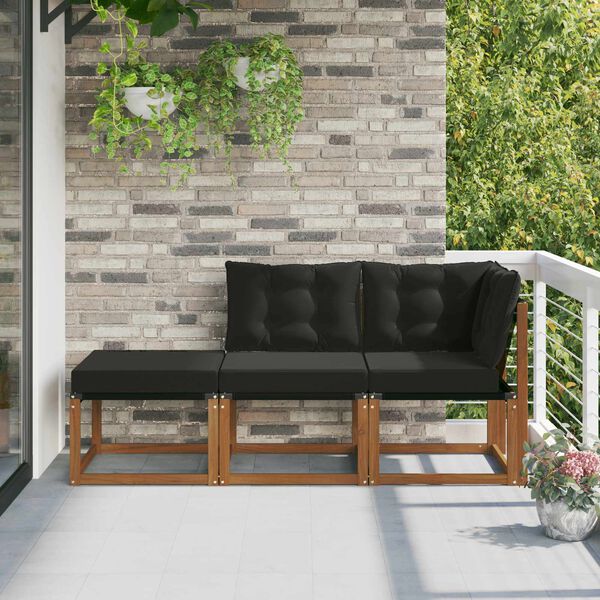 vidaXL Modułowa sofa na zewnątrz z poduszką 3 Sztuka Naturalny