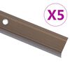 vidaXL Profile schodowe, kształt L, 5 szt., aluminium, 100 cm, brązowe