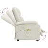 vidaXL Fotel masujący, kremowy, obity aksamitem