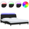 vidaXL Rama ł&oacute;żka z LED bez materaca Czarna 180x200 cm tkanina