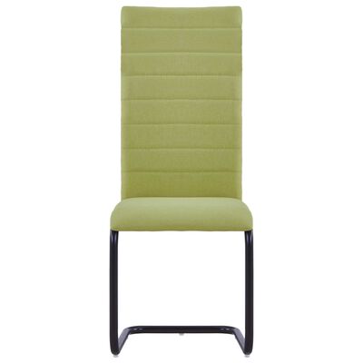 vidaXL Krzesła stołowe, wspornikowe, 2 szt., zielone, tkanina