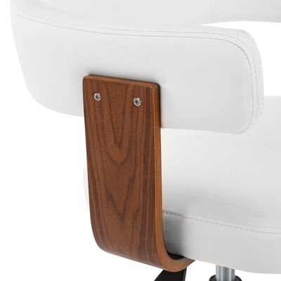 vidaXL Krzesła obrotowe, 6 szt., białe, gięte drewno i sztuczna skóra