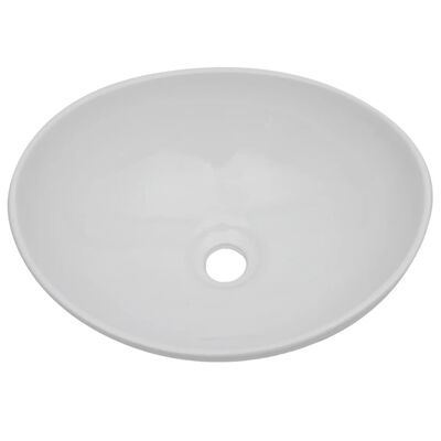 vidaXL Dwuczęściowy zestaw mebli do łazienki, ceramiczny, biały