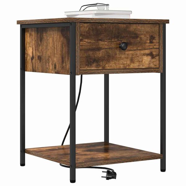 vidaXL Szafka Nocna z szufladą Dąb wędzony 42 x 41 x 56 cm