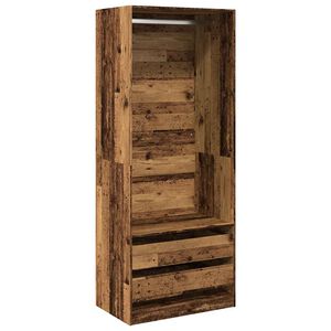vidaXL Szafa, stare drewno, 80x50x200 cm, materiał drewnopochodny