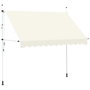 vidaXL Markiza zwijana ręcznie, 300 cm, kremowa