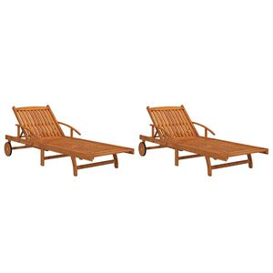 vidaXL Leżaki, 2 szt., lite drewno akacjowe