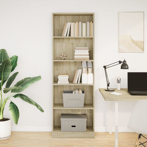 vidaXL Regał, dąb sonoma, 60x24x176 cm, materiał drewnopochodny