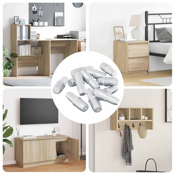 vidaXL Wieszak na p&oacute;łki 12 pcs Srebrny 7 x 16 mm Żelazo