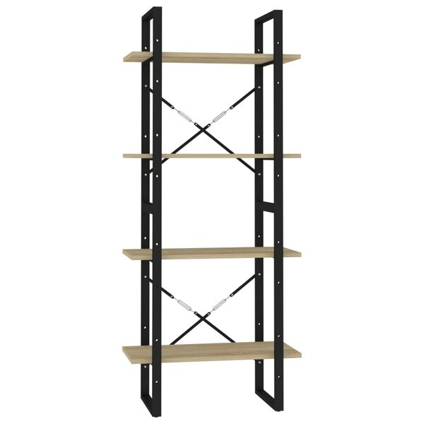 vidaXL Regał na książki, 4 p&oacute;łki, dąb sonoma, 60x30x140 cm