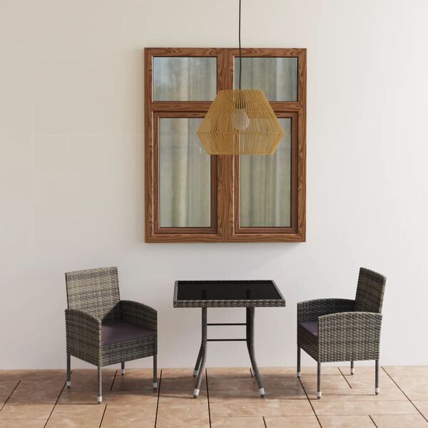 vidaXL 3-częściowy zestaw mebli ogrodowych, polirattan, antracytowy