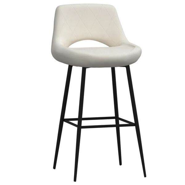 vidaXL Stołek barowy, kremowy, obity aksamitem