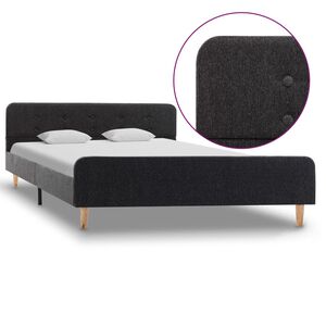 vidaXL Rama ł&oacute;żka, ciemnoszara, pł&oacute;tno konopne, 140 x 200 cm