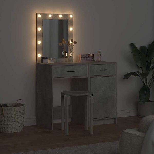 vidaXL Toaletka 2 pcs Szary 50 x 41 x 135 cm Materiał drewnopochodny