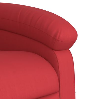 vidaXL Podnoszony fotel rozkładany, czerwony, obity sztuczną skórą
