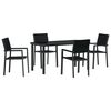 vidaXL Zestaw do jadalni w ogrodzie 5 pcs Czarny