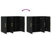 vidaXL Szafka, czarna, 90x34x80 cm, materiał drewnopochodny