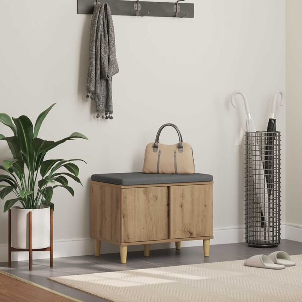 vidaXL Ławka w przedpokoju Dąb rzemieślniczy 60 x 38 x 46 cm