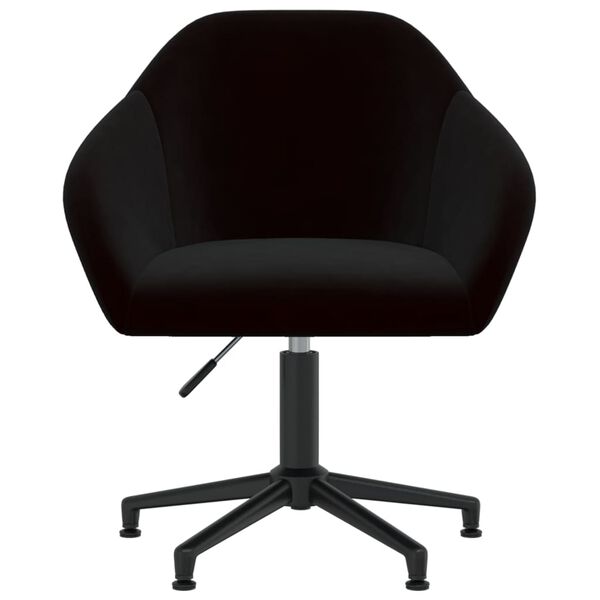 vidaXL Obrotowe krzesła stołowe, 4 szt., czarne, obite aksamitem