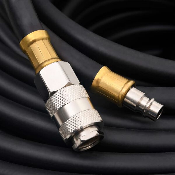 vidaXL Hybrydowy wąż pneumatyczny, czarny, 0,6", 20 m, guma i PVC