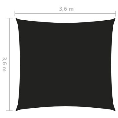 vidaXL Kwadratowy żagiel ogrodowy, tkanina Oxford, 3,6x3,6 m, czarny