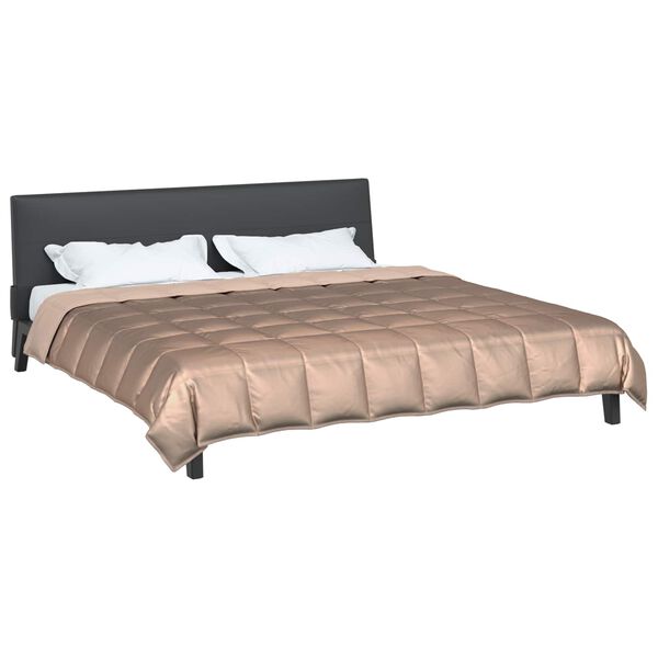 vidaXL Kołdra na cały rok złoty 220 x 260 cm Satyna i Mikrofibra