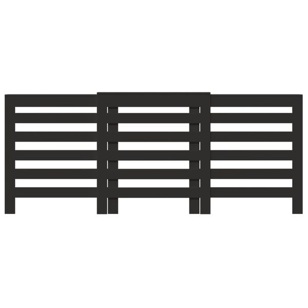 vidaXL Osłona na grzejnik, czarna, 205x21,5x83,5 cm