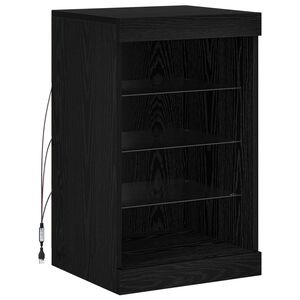vidaXL Komoda LED Czarny Dąb 41 x 37 x 67 cm Drewno inżynieryjne