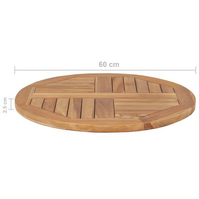 vidaXL Blat stołu, lite drewno tekowe, okrągły, 60 cm