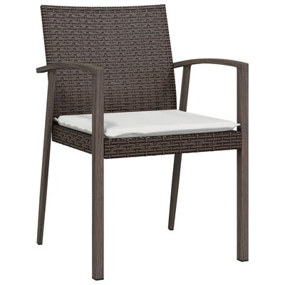 vidaXL Krzesła ogrodowe z poduszkami, 2 szt., brązowe, 56,5x57x83 cm