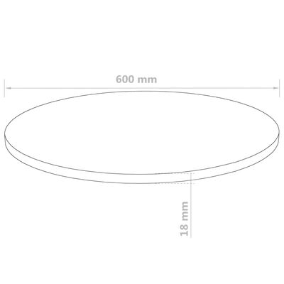 vidaXL Blat stołu, okrągły, MDF, 600 x 18 mm