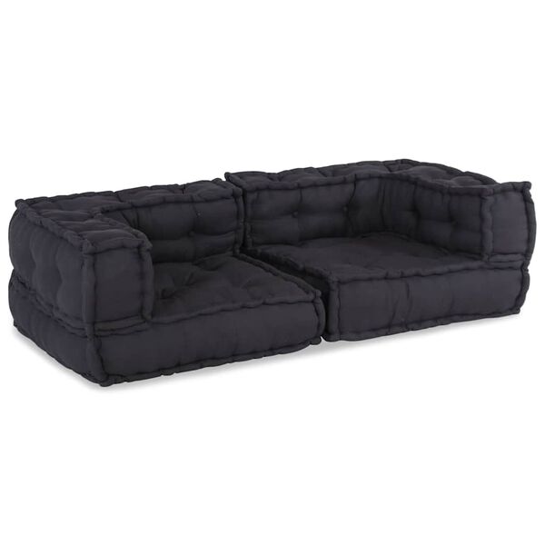 vidaXL 2-osobowa sofa modułowa, antracytowa, 140x70x36, tkanina