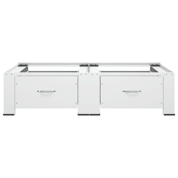 vidaXL Podw&oacute;jny podest z szufladami pod pralkę i suszarkę, biały