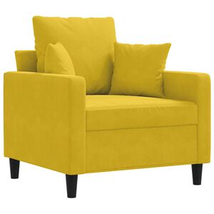 vidaXL Fotel, ż&oacute;łty, 60 cm, obity aksamitem