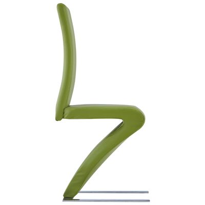 vidaXL Krzesła o zygzakowatej formie, 4 szt., zielone, sztuczna skóra