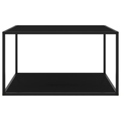 vidaXL Stolik kawowy, szkło w kolorze czarnym, 90x90x50 cm