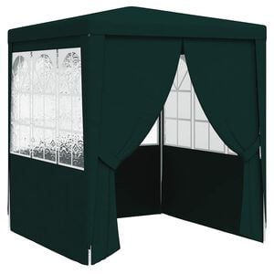 vidaXL Namiot imprezowy ze ściankami, 2x2 m, zielony, 90 g/m&sup2;