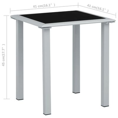 vidaXL Leżaki ze stolikiem, 2 szt., aluminium, czarne
