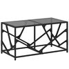 vidaXL Stolik kawowy z czarnym, szklanym blatem, 78,5x40x41 cm, stal