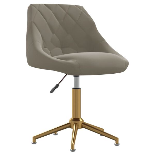 vidaXL Obrotowe krzesła stołowe, 4 szt., jasnoszare, obite aksamitem