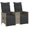 vidaXL Rozkładana sofa ogrodowa dla 2 os., ze stolikiem, szara