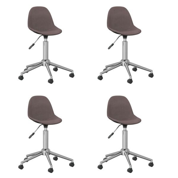 vidaXL Obrotowe krzesła stołowe, 4 szt., kolor taupe, obite tkaniną