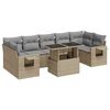 vidaXL 8-cz. zestaw mebli ogrodowych z poduszkami, beżowy, polirattan