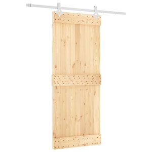 vidaXL Drzwi przesuwne 85 x 210 cm Lite Drewno Sosnowe (Nieobrobione)