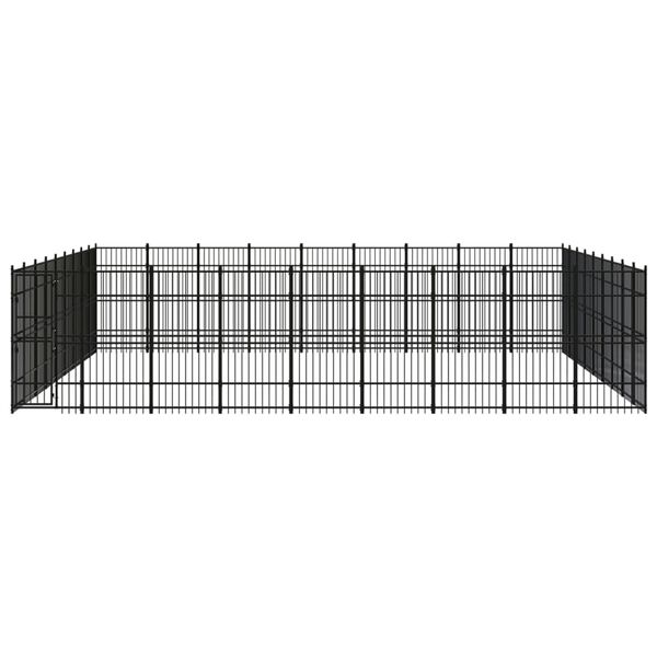 vidaXL Kojec zewnętrzny dla psa, stalowy, 74,65 m&sup2;