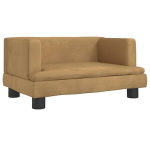 vidaXL Sofa dla dzieci, brązowa, 60x40x30 cm, aksamit